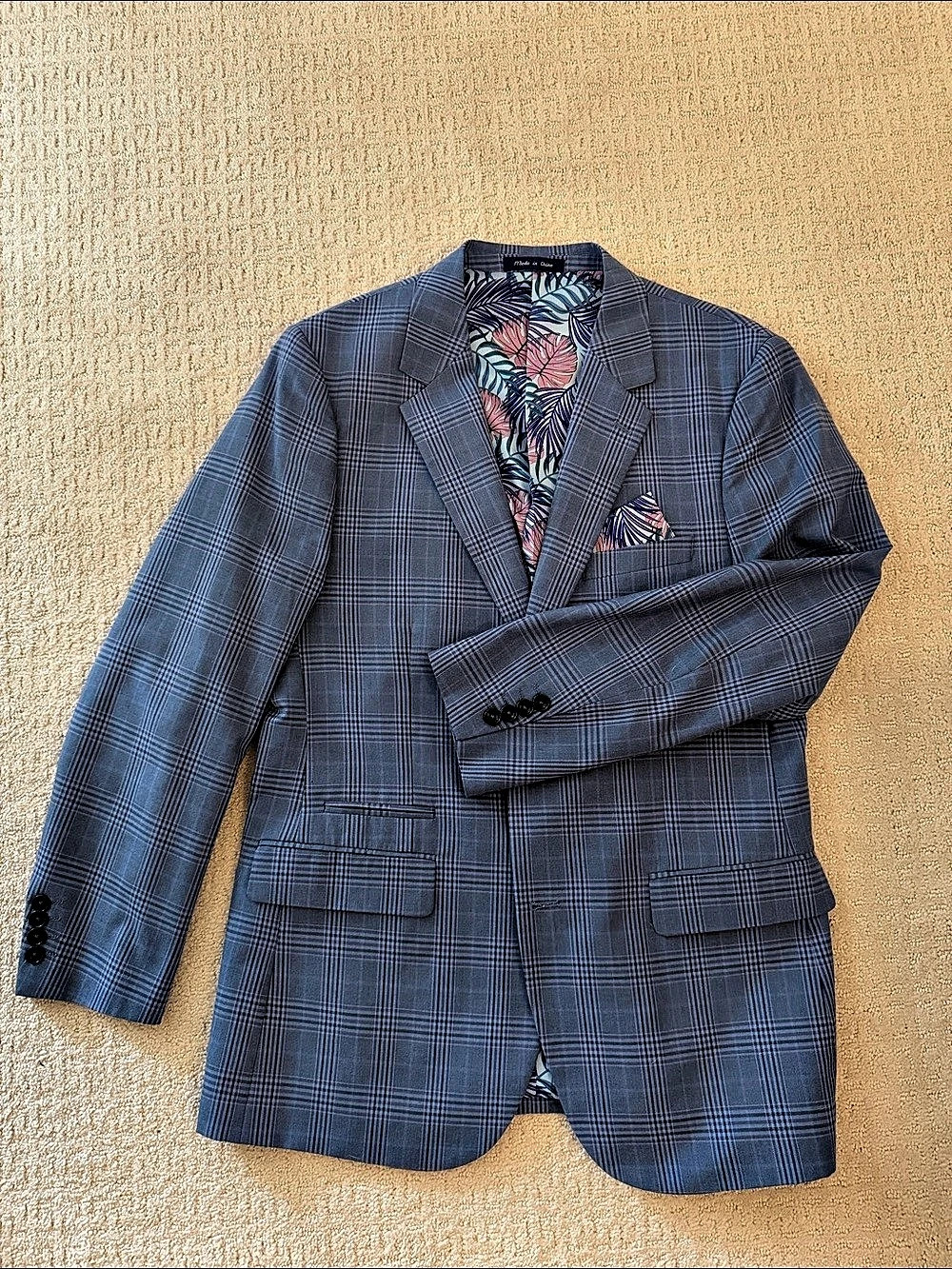 Alan Flusser Men's Blue Plaid Sport Coat
